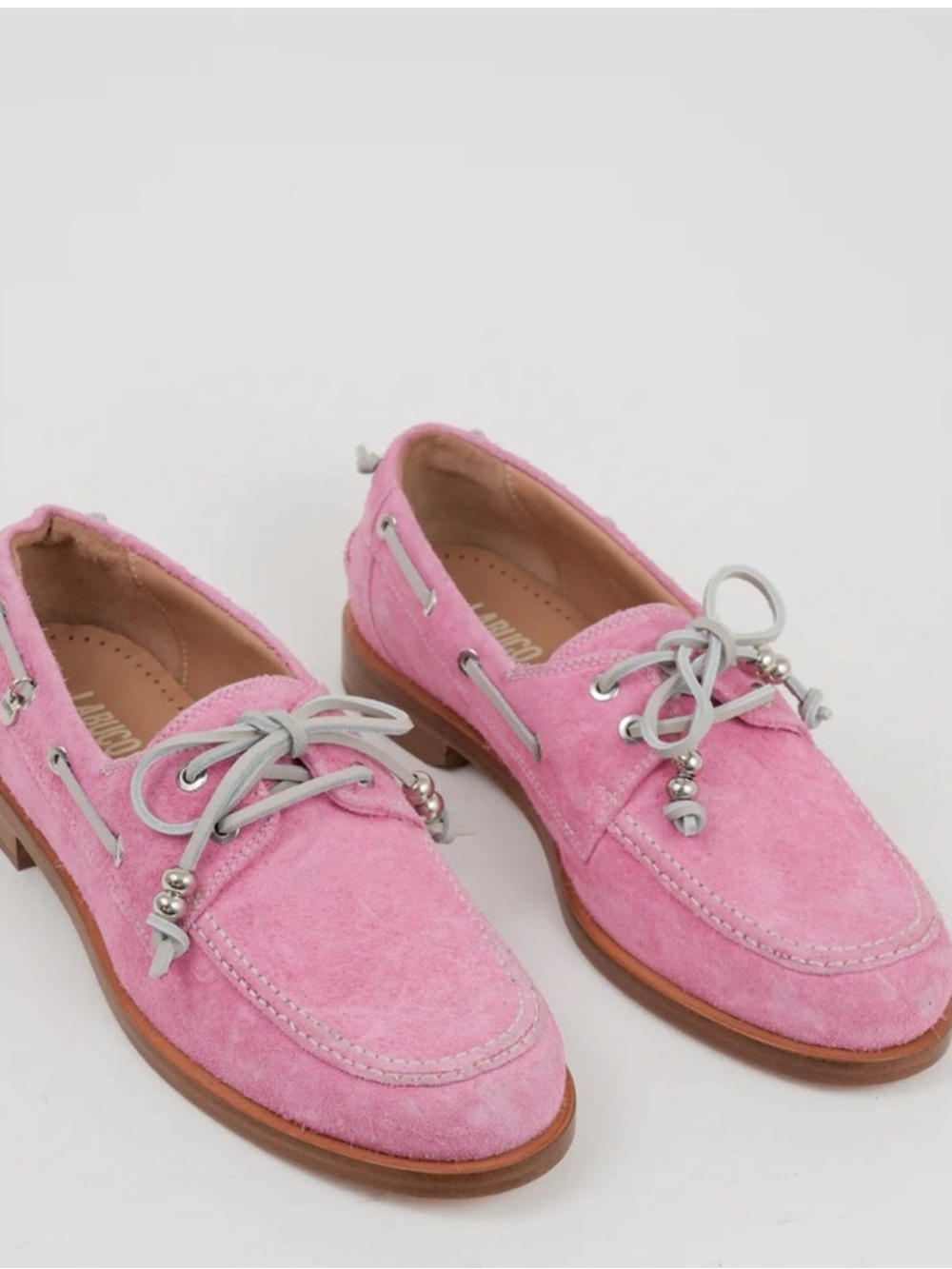 🌹LABUCQ🌹 Nelson Boat Pink Suede Women's Loafers Size: 40